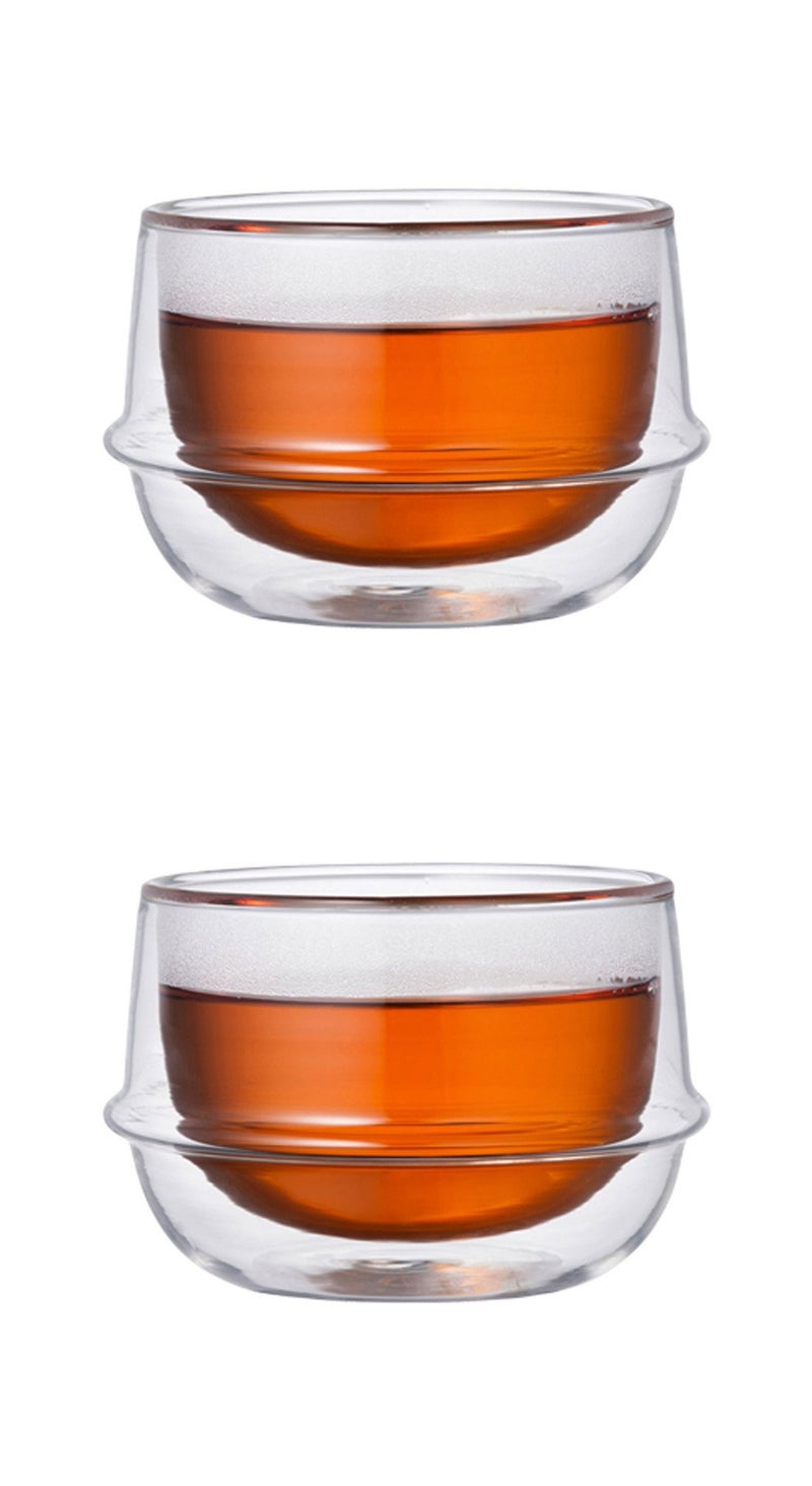 Kinto Double-Walled Kinto KRONOS Tea Glass - Maintains Temperature - Prevents Condensation - Set of 2-200 ml (6.75 fl. oz.) each - Image 1
